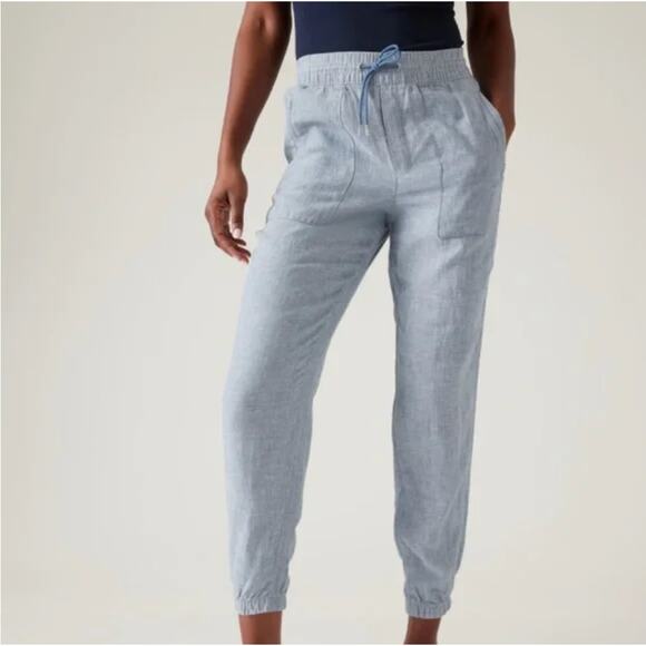Athleta light blue linen joggers - Picture 1 of 2